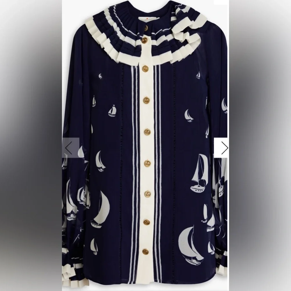 Zimmermann Sailboat Printed Blouse - Top - Size 1 - Picture 4 of 9